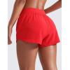 imageCRZ YOGA Mid Waisted Running Shorts for Women 3quot Curved Hems for Athletic Workout Gym with Zipper Pockets LineDeep Red