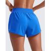imageCRZ YOGA Mid Waisted Running Shorts for Women 3quot Curved Hems for Athletic Workout Gym with Zipper Pockets LineSparkle Blue