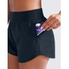 imageCRZ YOGA Mid Waisted Running Shorts for Women 3quot Curved Hems for Athletic Workout Gym with Zipper Pockets LineTrue Navy