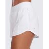 imageCRZ YOGA Mid Waisted Running Shorts for Women 3quot Curved Hems for Athletic Workout Gym with Zipper Pockets LineWhite