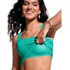 imageCRZ YOGA Tankini Tops for Women Square Neck Swimsuit Ruched Tummy Control Bathing Suits Adjustable Swim Tank Only No BottomBlarney Green