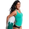 imageCRZ YOGA Tankini Tops for Women Square Neck Swimsuit Ruched Tummy Control Bathing Suits Adjustable Swim Tank Only No BottomBlarney Green
