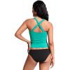 imageCRZ YOGA Tankini Tops for Women Square Neck Swimsuit Ruched Tummy Control Bathing Suits Adjustable Swim Tank Only No BottomBlarney Green