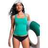 imageCRZ YOGA Tankini Tops for Women Square Neck Swimsuit Ruched Tummy Control Bathing Suits Adjustable Swim Tank Only No BottomBlarney Green