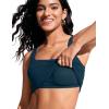 imageCRZ YOGA Tankini Tops for Women Square Neck Swimsuit Ruched Tummy Control Bathing Suits Adjustable Swim Tank Only No BottomInsignia Blue