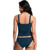 imageCRZ YOGA Tankini Tops for Women Square Neck Swimsuit Ruched Tummy Control Bathing Suits Adjustable Swim Tank Only No BottomInsignia Blue