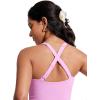 imageCRZ YOGA Tankini Tops for Women Square Neck Swimsuit Ruched Tummy Control Bathing Suits Adjustable Swim Tank Only No BottomVita Pink