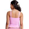 imageCRZ YOGA Tankini Tops for Women Square Neck Swimsuit Ruched Tummy Control Bathing Suits Adjustable Swim Tank Only No BottomVita Pink