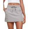 imageCRZ YOGA Lightweight High Waisted Skirts for Women Golf Casual Athletic Drawstring Skort with Side PocketsDark Chrome