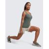 imageCRZ YOGA Seamless Scoop Neck Tank Low UBack Breathable Workout Tops for Women Sleeveless Athletic Running Gym ShirtsGrey Sage