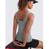 imageCRZ YOGA Seamless Scoop Neck Tank Low UBack Breathable Workout Tops for Women Sleeveless Athletic Running Gym ShirtsSlate Grey Marl