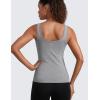 imageCRZ YOGA Seamless Scoop Neck Tank Low UBack Breathable Workout Tops for Women Sleeveless Athletic Running Gym ShirtsSlate Grey Marl