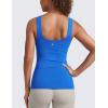 imageCRZ YOGA Seamless Scoop Neck Tank Low UBack Breathable Workout Tops for Women Sleeveless Athletic Running Gym ShirtsSparkle Blue