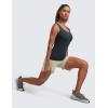 imageCRZ YOGA Seamless Scoop Neck Tank Low UBack Breathable Workout Tops for Women Sleeveless Athletic Running Gym ShirtsTrue Navy