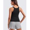 imageCRZ YOGA Womens Ribbed Modal Casual Tank Racerback Thin Strap Basic Sleeveless Shirts Going Out Fitted Workout TopsBlack