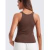 imageCRZ YOGA Womens Ribbed Modal Casual Tank Racerback Thin Strap Basic Sleeveless Shirts Going Out Fitted Workout TopsCoffee Brown
