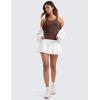 imageCRZ YOGA Womens Ribbed Modal Casual Tank Racerback Thin Strap Basic Sleeveless Shirts Going Out Fitted Workout TopsCoffee Brown