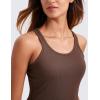 imageCRZ YOGA Womens Ribbed Modal Casual Tank Racerback Thin Strap Basic Sleeveless Shirts Going Out Fitted Workout TopsCoffee Brown