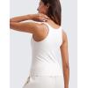 imageCRZ YOGA Womens Ribbed Modal Casual Tank Racerback Thin Strap Basic Sleeveless Shirts Going Out Fitted Workout TopsMilky White