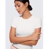 imageCRZ YOGA Softembrace Short Sleeve Going Out Tops for Women Soft High Crew Neck Casual Tight Shirts Fitted Basic TShirtsWhite