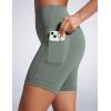 imageCRZ YOGA Women Butterbreeze Athletic Biker Shorts with Pockets 6  High Waist Workout Gym Running Volleyball YogaGrey Sage