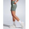 imageCRZ YOGA Women Butterbreeze Athletic Biker Shorts with Pockets 6  High Waist Workout Gym Running Volleyball YogaGrey Sage