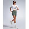imageCRZ YOGA Women Butterbreeze Athletic Biker Shorts with Pockets 6  High Waist Workout Gym Running Volleyball YogaGrey Sage
