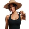 imageCRZ YOGA Womens Halter Bikini Tops Full Coverage Swim Bathing Suit Scoop Neck Backless Swimsuit PaddedBlack