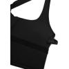 imageCRZ YOGA Womens Halter Bikini Tops Full Coverage Swim Bathing Suit Scoop Neck Backless Swimsuit PaddedBlack