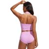 imageCRZ YOGA Womens Halter Bikini Tops Full Coverage Swim Bathing Suit Scoop Neck Backless Swimsuit PaddedVita Pink