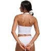 imageCRZ YOGA Womens Halter Bikini Tops Full Coverage Swim Bathing Suit Scoop Neck Backless Swimsuit PaddedWhite