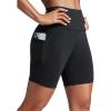 imageCRZ YOGA Women Butterbreeze Athletic Biker Shorts with Pockets 6  High Waist Workout Gym Running Volleyball YogaBlack