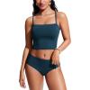 imageCRZ YOGA Womens Bandeau Bikini Tops Strapless Swimsuit Adjustable Spaghetti Straps Bathing Suit Crop Tankini PaddedInsignia Blue