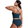 imageCRZ YOGA Womens Bandeau Bikini Tops Strapless Swimsuit Adjustable Spaghetti Straps Bathing Suit Crop Tankini PaddedInsignia Blue