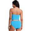 imageCRZ YOGA Womens Bandeau Bikini Tops Strapless Swimsuit Adjustable Spaghetti Straps Bathing Suit Crop Tankini PaddedKayak Blue