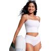 imageCRZ YOGA Womens Bandeau Bikini Tops Strapless Swimsuit Adjustable Spaghetti Straps Bathing Suit Crop Tankini PaddedWhite
