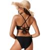 imageCRZ YOGA Womens Bikini Tops High Neck Crisscross Back Bathing Suit Swim Bra PaddedBlack