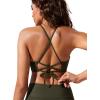 imageCRZ YOGA Womens Bikini Tops High Neck Crisscross Back Bathing Suit Swim Bra PaddedDark Olive