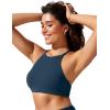 imageCRZ YOGA Womens Bikini Tops High Neck Crisscross Back Bathing Suit Swim Bra PaddedInsignia Blue