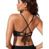 imageCRZ YOGA Womens Bikini Tops High Neck Crisscross Back Bathing Suit Swim Bra PaddedJungle Camouflage Gray