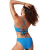 imageCRZ YOGA Womens Bikini Tops High Neck Crisscross Back Bathing Suit Swim Bra PaddedMadagascar Blue