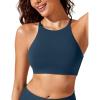 imageCRZ YOGA Womens Bikini Tops High Neck Crisscross Back Bathing Suit Swim Bra PaddedInsignia Blue