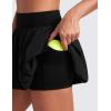 imageCRZ YOGA Bubble High Waisted Tennis Skirts for Women Casual Athletic Mini Ruffled Hem Balloon Skort with Side PocketsBlack