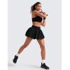 imageCRZ YOGA Bubble High Waisted Tennis Skirts for Women Casual Athletic Mini Ruffled Hem Balloon Skort with Side PocketsBlack