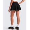 imageCRZ YOGA Bubble High Waisted Tennis Skirts for Women Casual Athletic Mini Ruffled Hem Balloon Skort with Side PocketsBlack