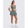 imageCRZ YOGA Bubble High Waisted Tennis Skirts for Women Casual Athletic Mini Ruffled Hem Balloon Skort with Side PocketsGrey Sage