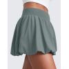 imageCRZ YOGA Bubble High Waisted Tennis Skirts for Women Casual Athletic Mini Ruffled Hem Balloon Skort with Side PocketsGrey Sage