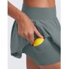 imageCRZ YOGA Bubble High Waisted Tennis Skirts for Women Casual Athletic Mini Ruffled Hem Balloon Skort with Side PocketsGrey Sage