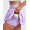 imageCRZ YOGA Bubble High Waisted Tennis Skirts for Women Casual Athletic Mini Ruffled Hem Balloon Skort with Side PocketsLilac