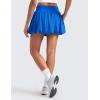 imageCRZ YOGA Bubble High Waisted Tennis Skirts for Women Casual Athletic Mini Ruffled Hem Balloon Skort with Side PocketsSparkle Blue